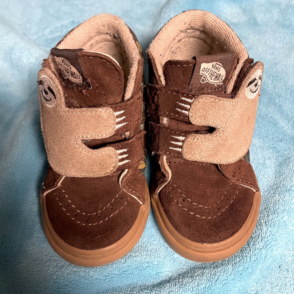 Toddler size 7 sloth Vans.